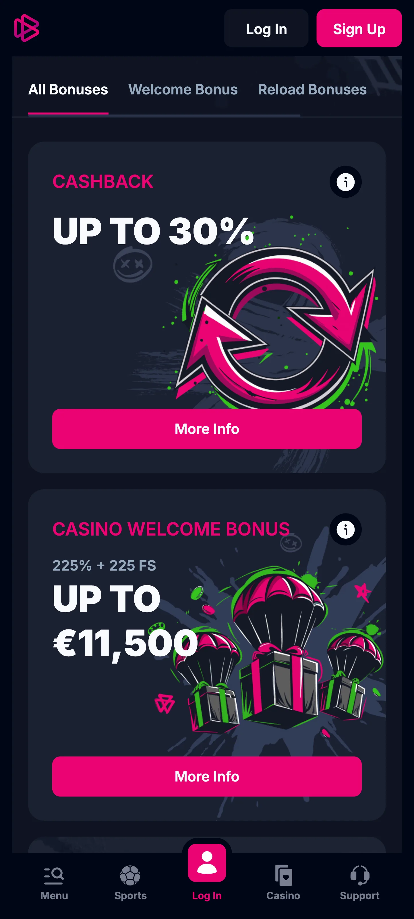 Betsio Casino mobile promotions and bonus list